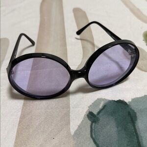 Dr. Peepers brand oversized round purple sunglasses